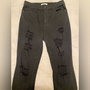 Distressed High Waist Black jeans from Pacsun